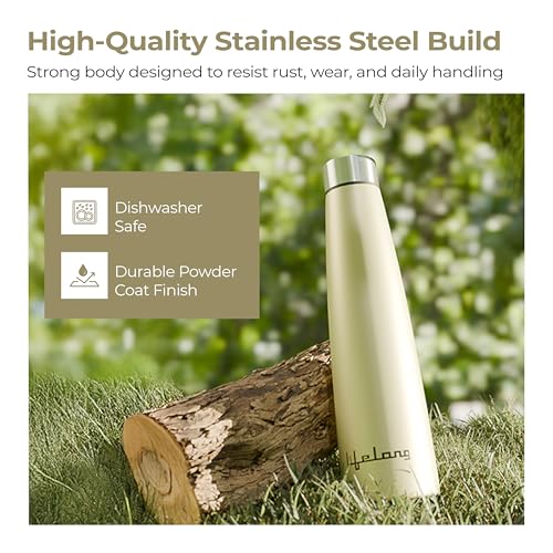 Image of Lifelong 900ml Stainless Steel Water Bottle Pack of 3 | Leak-Proof & Durable | Easy to Clean | Odour-Free | Rust-Free Build, Secure Cap & Easy Grip | Ideal for School, Office, Travel & Gym (Beige)