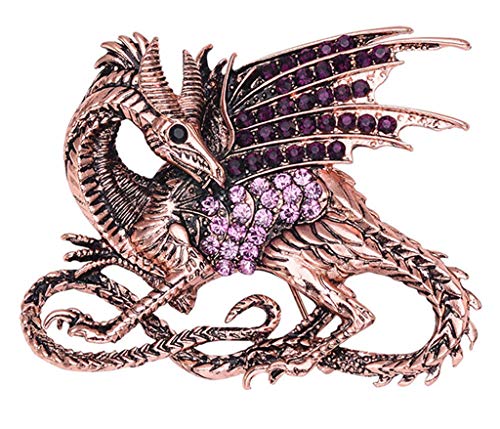Medieval Dragon Crystal Rhinestone Animal Brooch pin decorative safety pins for clothing