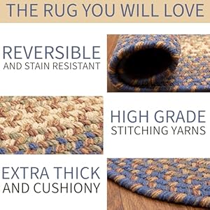 Superarearugsoval2x3bluecreambraidedrughartfordprimitivedecorcarpetindooroutdoor2x3wovenentrywaycarpet Urban Country Home Decor Super area rugs oval 2x3 bluecream braided rug hartford primitive decor carpet indoor outdoor 2 x 3 woven entryway carpet urban country home decor