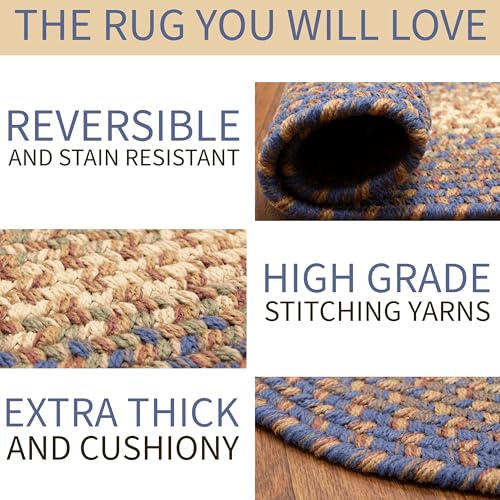 Superarearugsoval2x3bluecreambraidedrughartfordprimitivedecorcarpetindooroutdoor2x3wovenentrywaycarpet Urban Country Home Decor Super area rugs oval 2x3 bluecream braided rug hartford primitive decor carpet indoor outdoor 2 x 3 woven entryway carpet urban country home decor