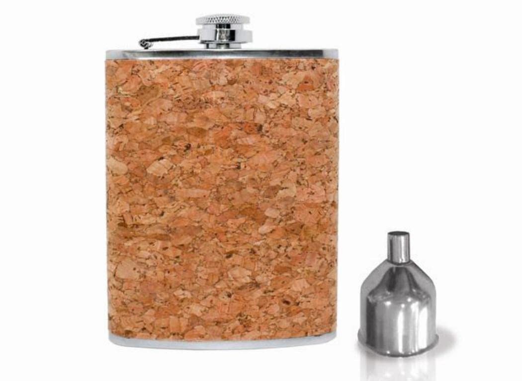 Vin Bouquet FIA 292 Cork flask with funnel. Natural cork 8 oz