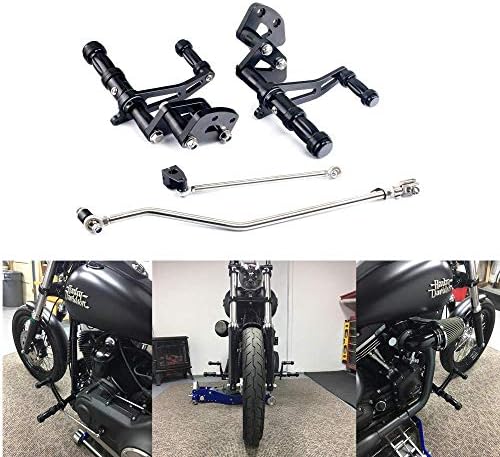 TARAZON Schwarz Fußrastenanlage Vorverlegt - Für Yamaha VMAX 1200 1985-2007, 17 Zoll