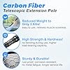 Manche Telescopique En Fibre De Carbone 9,15m, Perche Telescopique Pour Le Nettoyage Des Rouleaux De Peinture,Tige Télescopique Légère Et Stable Pour Les Travaux De Peinture Avec Tête