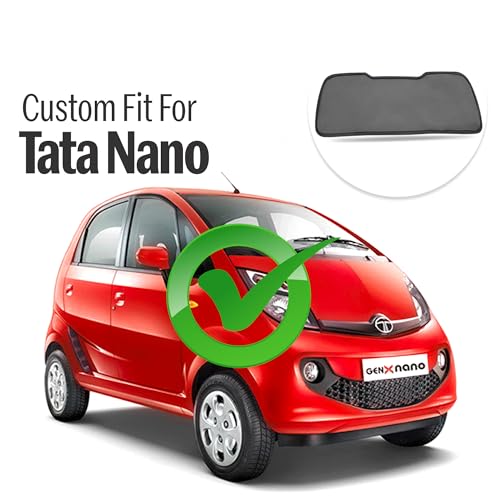 Image of Autofact Dicky Curtain for Tata Nano | Custom Fit Rear Windshield Sunshade | Foldable Mesh | Privacy & Cooling Car Accessory | Car Rear Sun Shade UV Block Easy Install Durable Black Mesh