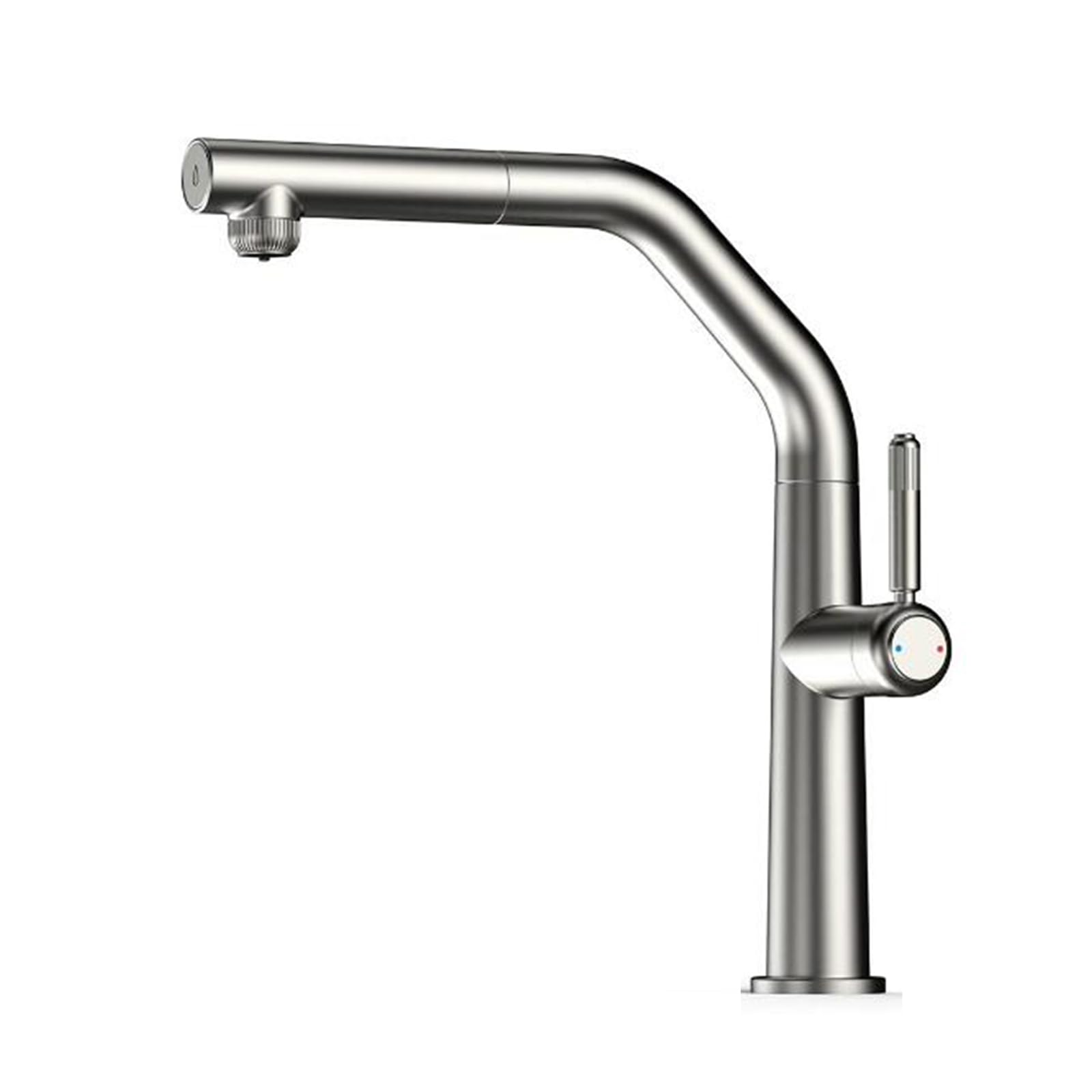 Rubinetto Miscelatore Moderno per Cucina e Bagno, 3 Vie, Filtro Estraibile per lavello in Ottone Spazzolato