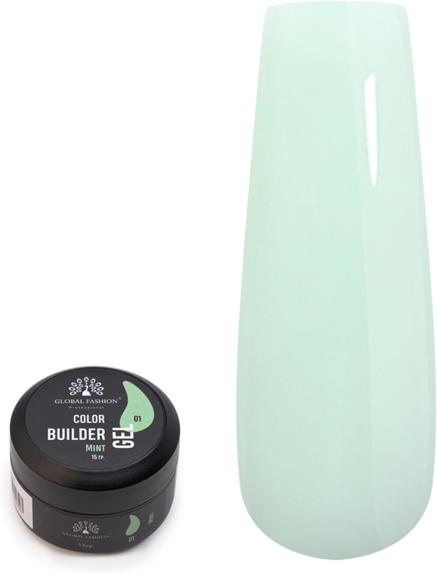 GLOBAL FASHION Professional Color Gel Builder 15g with 13 Shades: Unleash Your Inner Nail Artist with This Versatile Sculpting and Coloring Nail Art Toolkit (01 MINT)