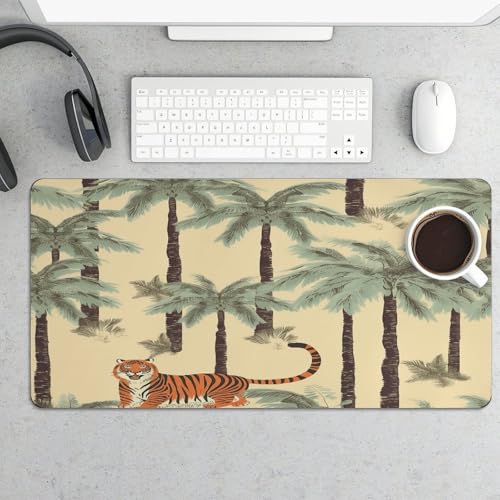 Palm Trees and Tigers Pad para Escritorio, Antideslizante y resistente al agua miniatura 5