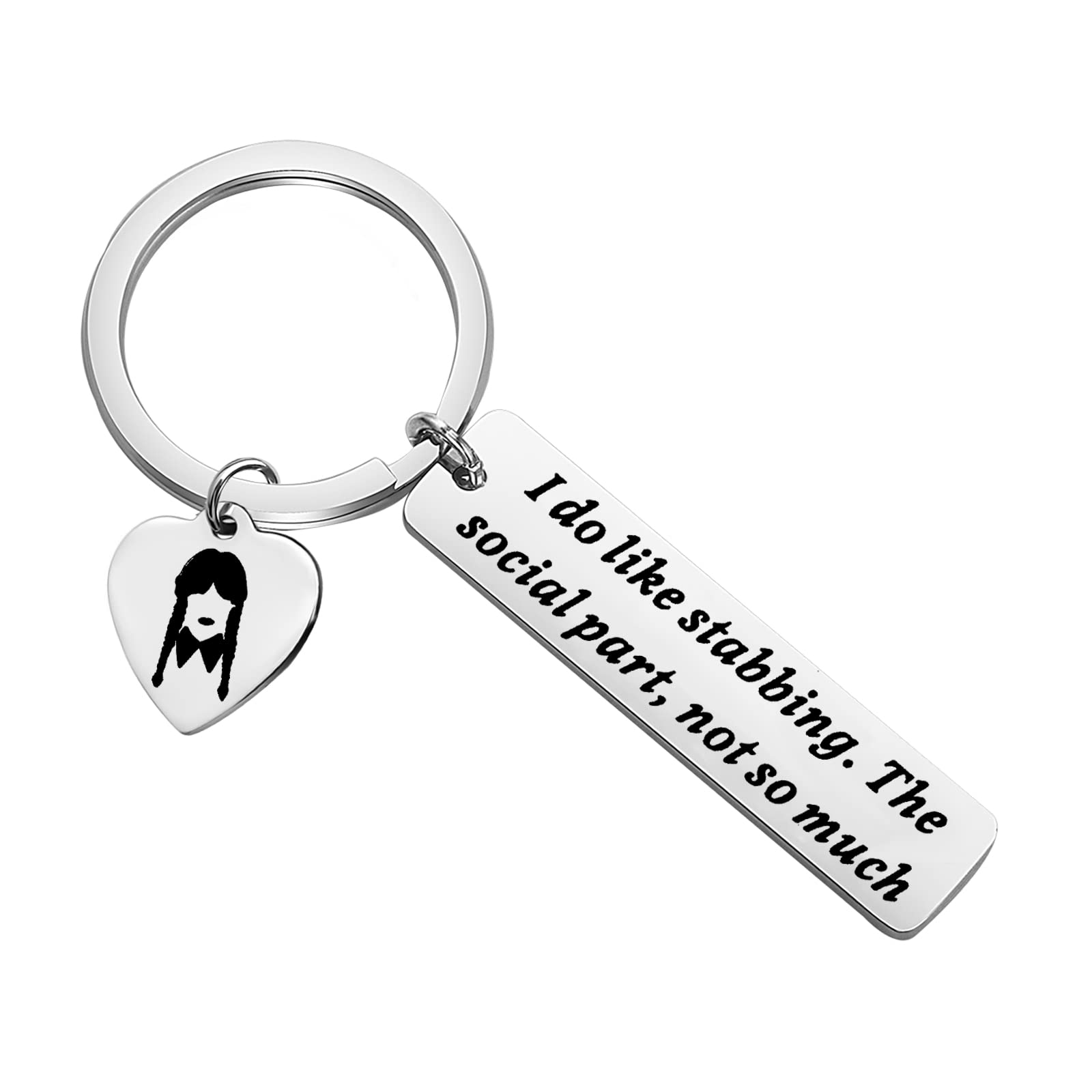 Zuo Bao Funny Quotes Jewelry TV Show Gift I Do Like Stabbing the Social Part Not So Much Keychain Gift for Fans