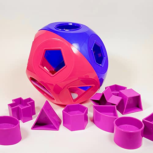 Image of Pink and Purple Shape Sorter for Toddlers with Numbers