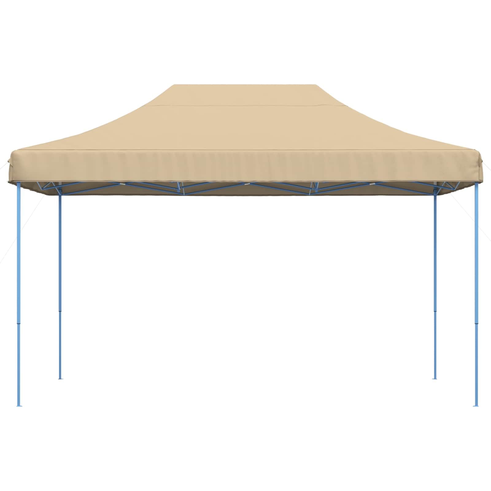 Party-Zelt Beige aus Oxford-Stoff 292 x 440 x 315 cm mit pulverbeschichtetem Rahmen, Faltpavillon für Garten, Terrasse, Festival, Hochzeit und Gartenparty