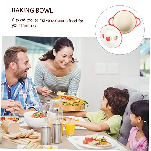 Luxshiny 1 Peça Tigela De Cozido No Vapor De Cerâmica Recipientes De Comida De Vidro Tigela De Sopa