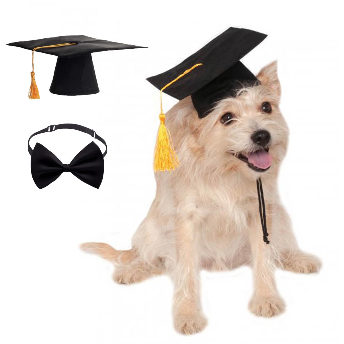 Graduation Pet Caps Small Dog Graduation Hats with Tassel Pet Graduation Costume for Dogs Cats Holiday Costume Accessory