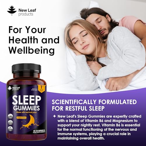 Chewable Sleep Gummies - Enriched with Vitamin B6 and Magnesium - Sugar Free - High Strength for Adults - No Artificial Colours or Flavours - Vegan, Bedtime Gummies, Made with Real Fruit Juice - Image 4