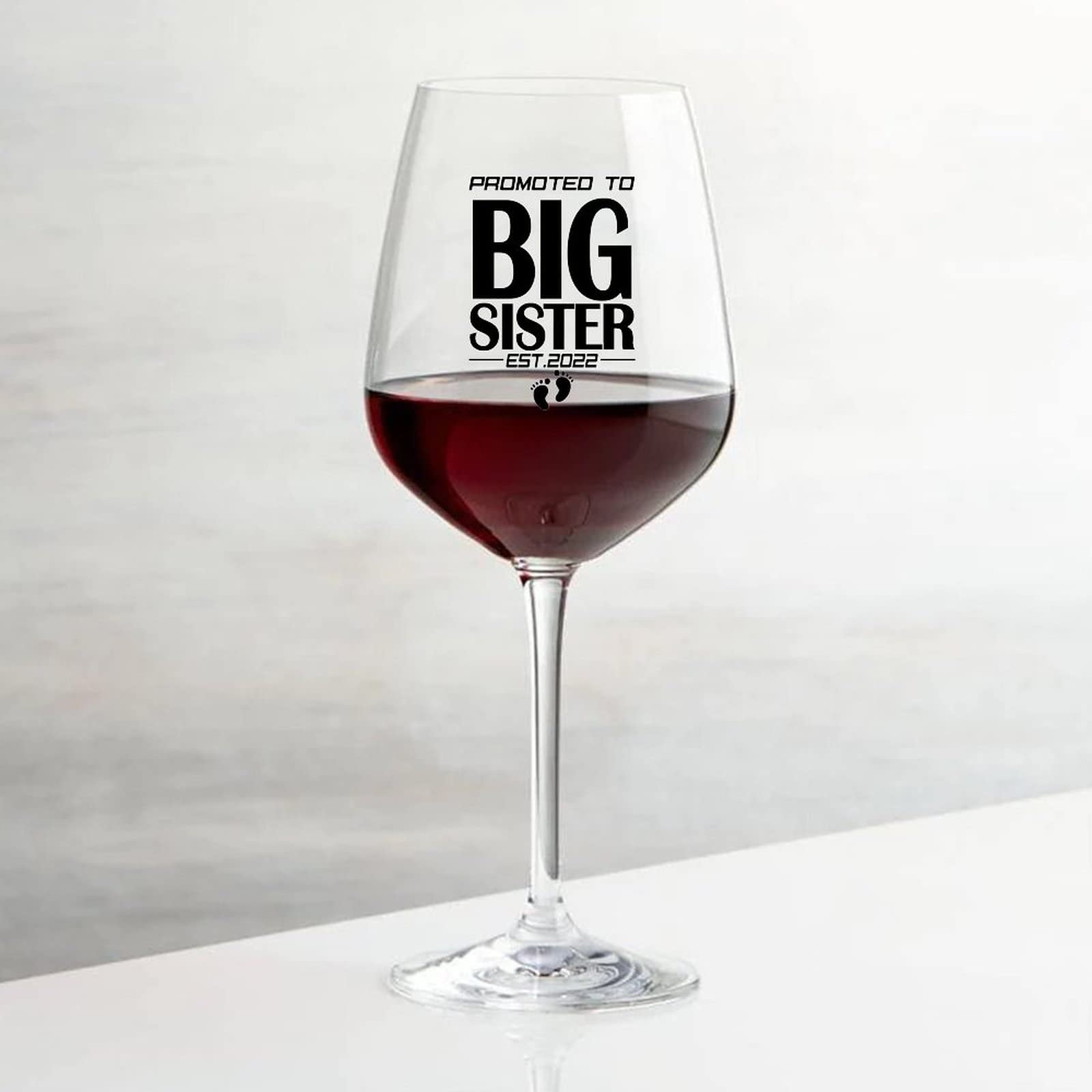 Juego de 2 copas de vino tinto promocionadas a hermanas, 17 onzas, regalo de damas de honor, regalo de boda, regalo de novia y novio, regalo personalizado, copa de vino de cumpleaños