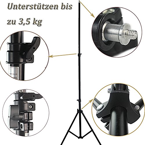 WISD 2X Leuchtenstativ Studio-Lampenstativ Lichtstativ Lampenstativ 200cm 2M Blitze/Lampen für HTC Vive VR YouTube… – Bild 5