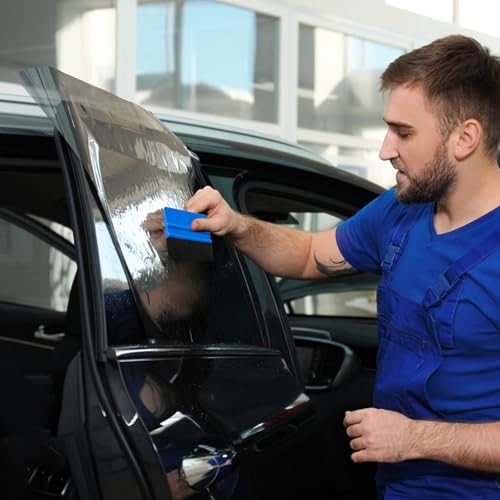 4 Stück Rakel für Folienrakel mit Filzkante, Karte Filzrakel, Folierungs Werkzeug Set, Auto Folienrakel Set für Möbelfolie Autofolien Fensterfolie Tönungsfolie Schutzfolien, mit 4 Filz Nachfüllungen