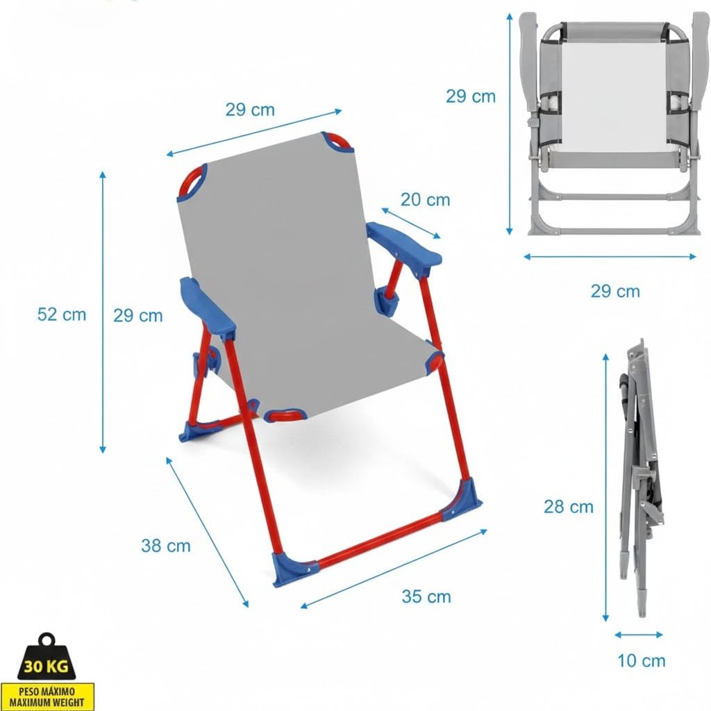 Silla Infantil Plegable con Brazos Licencia Oficial – Compacta y Ligera – Fácil de Limpiar – Ideal para Interior y Exterior – Soporta hasta 30 kg (Minnie 5690)