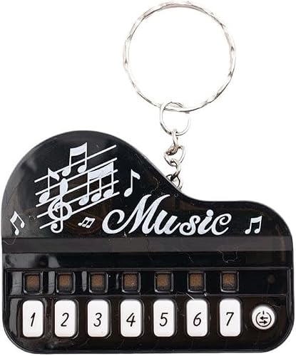 Cldaisy - Black Micro Piano Keychain, Mini Electronic Keyboard Keychain with Lights, Portable Keyboard Instrument Keychain, Pianos and Keyboards, Musical Instrument Keychain Accessories Gift