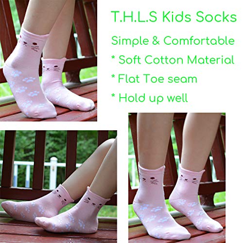 Image of Tandi Kids Girls Cotton Cute Socks Low Cut Crew Ankle No Toe Seam Pack of 5