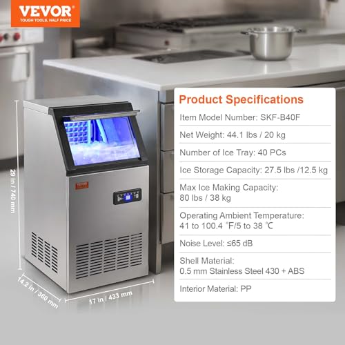 Vevor 80LBS/24H Ice Maker Machine With 27.5Lbs Storage Capacity thumb #6