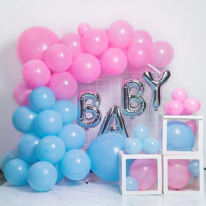 Miniatura 5 de MOMOHOO Globos de color rosa bebé de diferentes tamaños, 154 globos de fiesta de cumpleaños de 5101218 pulgadas, kit de guirnalda de globos de látex