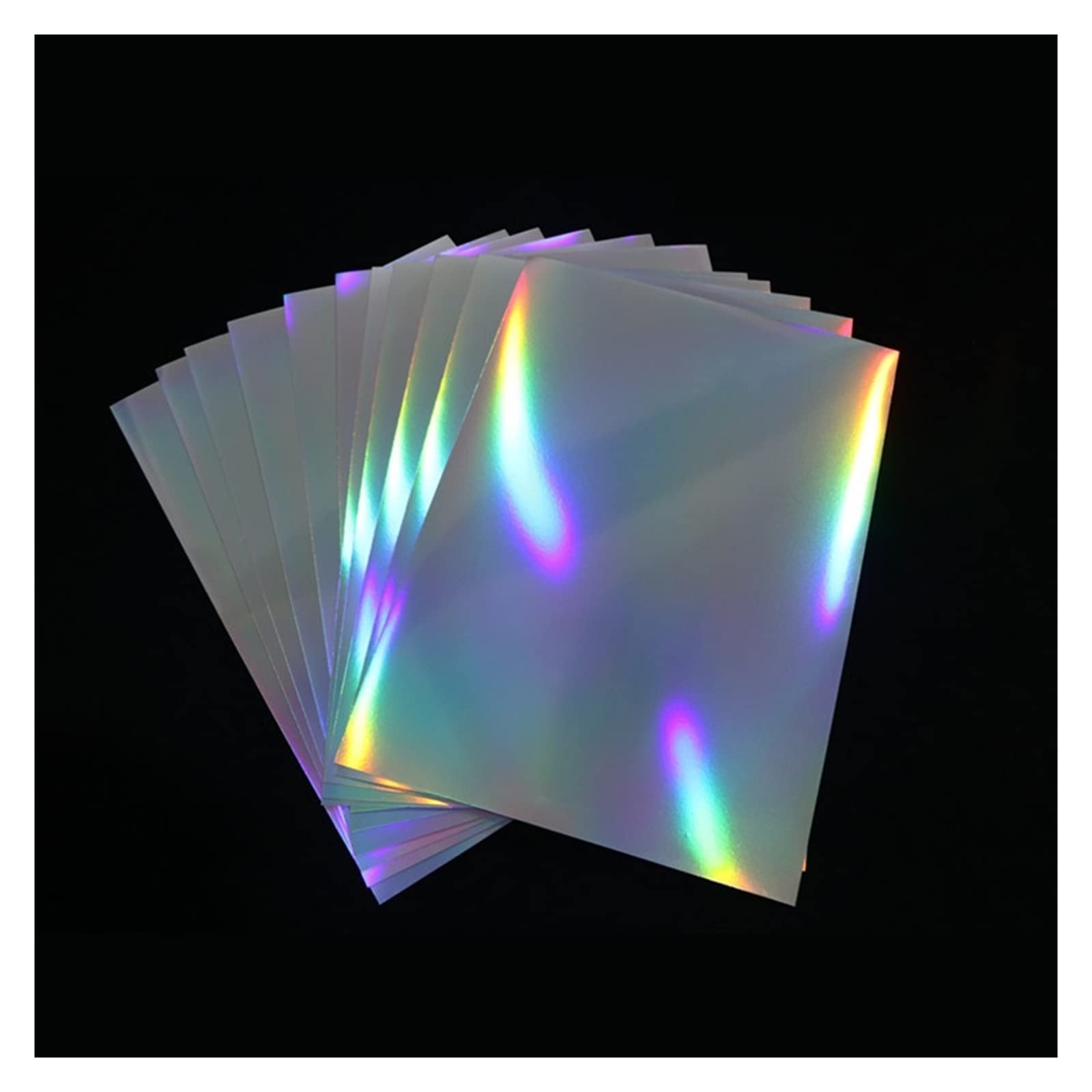 A4 Samoprzylepny Siedmiokolorowy Laserowy Papier Fotograficzny Druk Atramentowy Kolorowy Odblaskowy Papier Fotograficzny Srebrna Folia Drukarska Lucky (Color : Non-adhesive 50pcs)