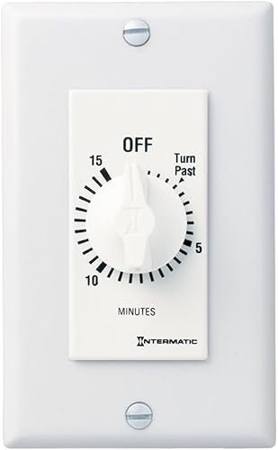 Intermatic SW15MWK Temporizador de herida de resorte de 15 minutos, color blanco