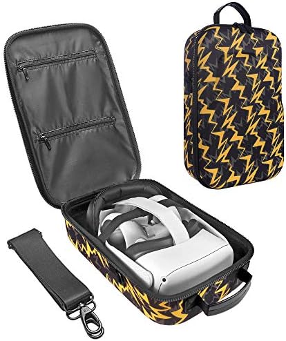 HIJIAO Hard Travel Case for Oculus Quest 2 & Quest VR Gaming Headset and Controllers Accessories Waterproof Shockproof Carring case (Yellow)