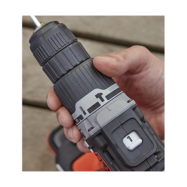 Black+Decker Akku-Schlagbohrschrauber (12V, 2.0 Ah, mit 2-Gang Vollmetallgetriebe und LED-Licht zum Schrauben, Bohren… – Bild 7