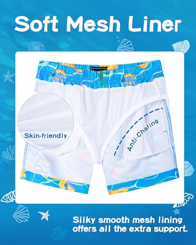 Image of SURF CUZ Boys Swim Trunks Toddler Swim Shorts UPF 50+ Bathing Suit for Boy Swimsuit Quick Dry Mesh Beach Boardshorts Swimwear