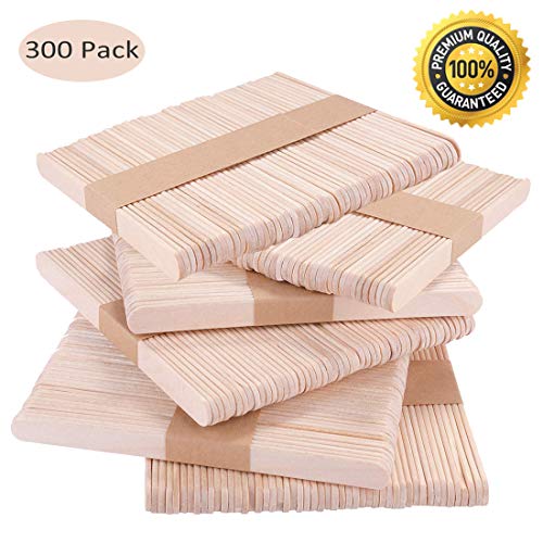 Joyfeel's Store 300 Piezas Palitos Gigantes de Madera,Palos de Paleta Natural para Paletas de Hielo o Pastel y Manualidades Infantiles,114 x 10 x 2 mm
