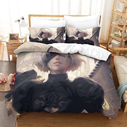 Nier Automata - Funda de edredón de Yorha No Type B Game, microfibra suave, para niños y adolescentes, individual, 200 x 200 cm
