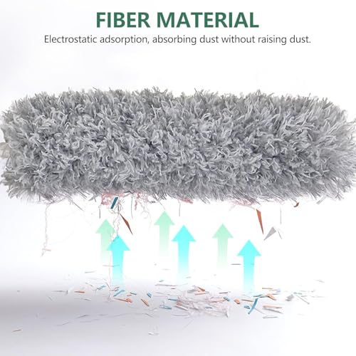 Image of 2025 Launched Microfiber Feather Ceiling Duster for Dust Cleaning with extendable Pole 100 Inch with Anti Scratch Bendable Washable Duster with High Cobweb Stick for High Ceiling Fans,Furniture