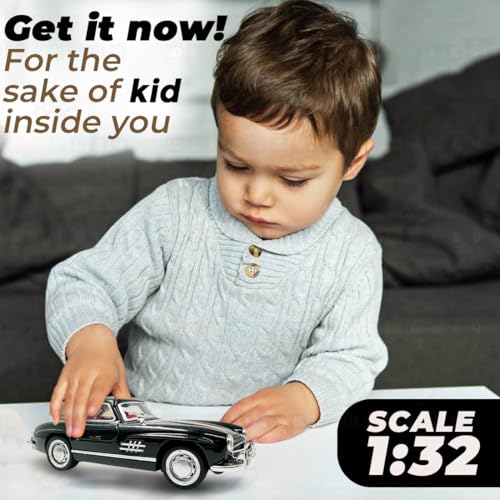 Image of Wembley Kids Die-Cast Metal Vintage Car| Premium Pull-Back Toy with Openable Doors| Engaging Lights & Sound| Battery Operated Rechargeable Car Toy| Ideal Gift Option for Boys Age 5+ (Black)