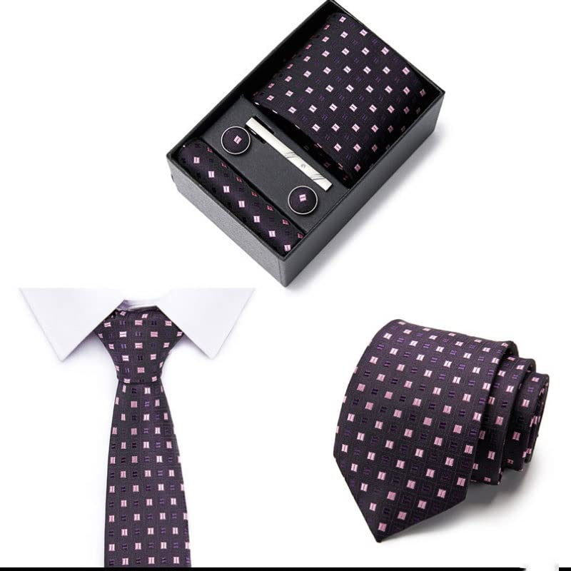 Set de corbata, pañuelo y gemelos para hombre miniatura 3