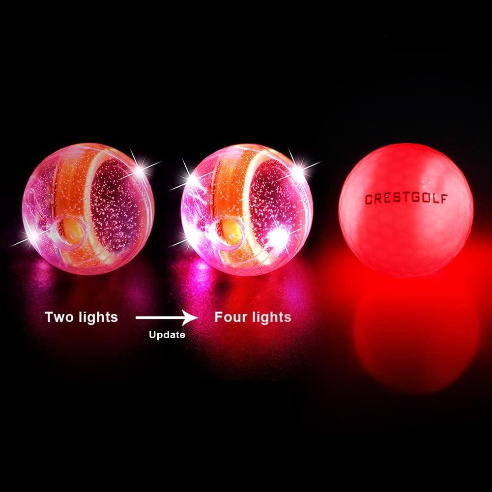 Kofull - Palline da Golf LED Palline da Golf Luminose a Distanza, per Allenamento Notturno, Allenamento a Golf, Colori Misti, 6 Pezzi