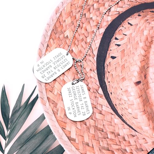 Bucky Barnes Steven Rogers Cosplay Costume Dog Tag Necklace Stainless Steel Chain3