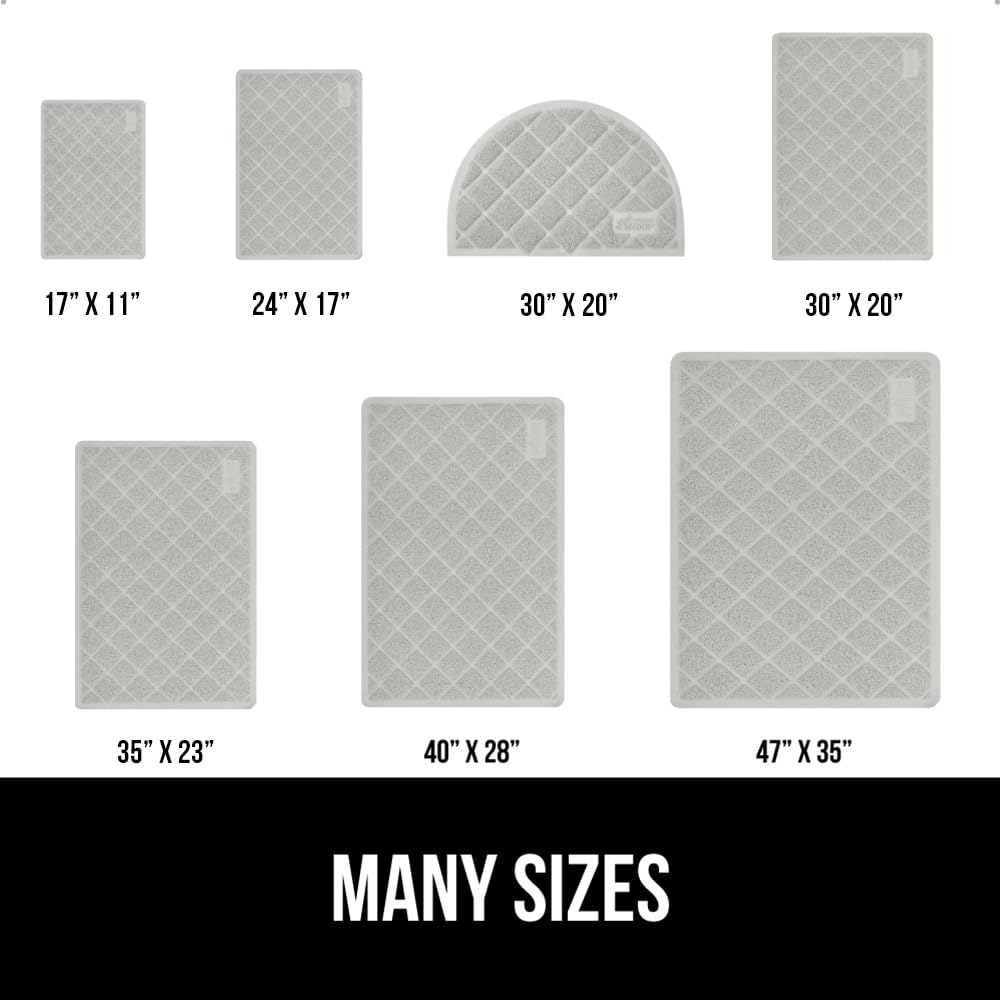 GORILLA GRIP Cat Litter Box Mat, Water Resistant, US Designed Kitty Litter Trapping Mats, Easy to Clean, Scatter Control, Less Mess and Clean Floors, Kitten Supplies for Indoor Cats, 24x17 Light Gray