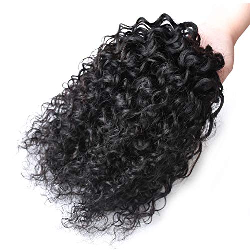 Wrap Drawstring 100 Human Hair Ponytail Extensions Water Wavy Curly Top Closure Clip Ins Ponytail Hairpiece Bun Hair Extensions Natural Curly Ponytail For Black Women 100G/Pcs #TOP2