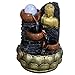 Produktbild Atyhao Desktop Buddha Statue Brunnen Fließendes Wasser Ornament mit Licht und Ball Harz Landschaft Dekoration Buddha Wasserfontänen Indoor Buddah Statut für Office Home(1140)