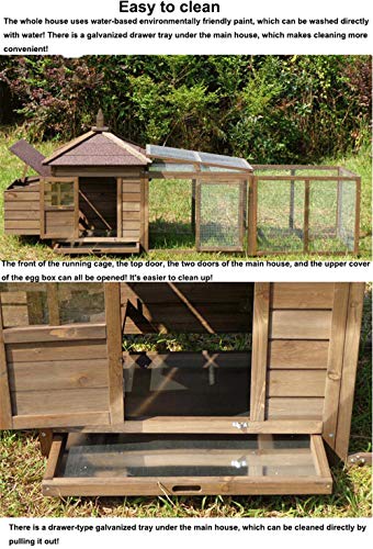 JHKGY Hölzerner Pet House Hühnerstall Rabbit Hutch,Hühnerstall,Ark House Geflügel Run Nistkasten,Garten Hinterhof Pet… – Bild 6