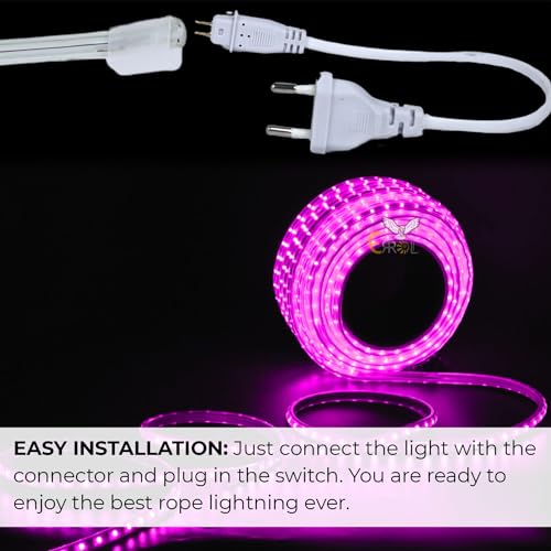 Image of Errol led Strip Lights for Home Decoration | Waterproof led Rope Lights | Energy Saving Strip Light for Room | Home Decor Lights for Diwali, Christmas, Outdoor (Pink, 10 Meter)