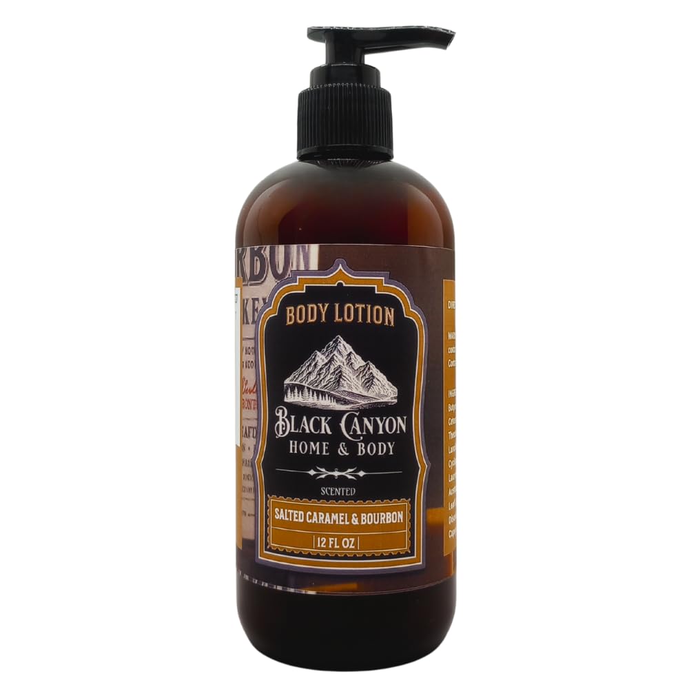 Black Canyon Salted Caramel & Bourbon Scented Body Lotion with Lanolin and Jojoba Oil, 12 Oz