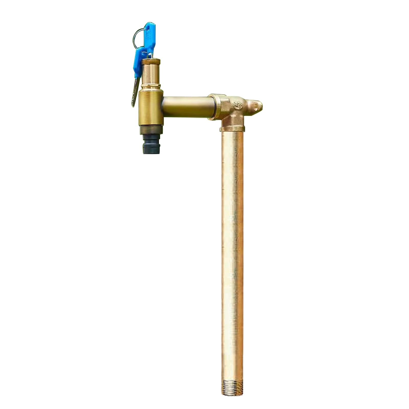 BHGFYXBS Vertical Garden Water Column With Lock Faucet - Anti-Freeze Freestanding Outdoor Faucet Post For Irrigation, Car Wash & Flower Watering,Yellow-80cm/31in