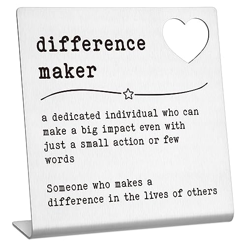 Difference Maker Gifts Funny Office Desk Decor Sign Coworker Gifts for Women Inspirational Work Gifts for Coworkers Retirement Thank You Gifts for Boss Assistant Teacher Manager Nurse TZB11