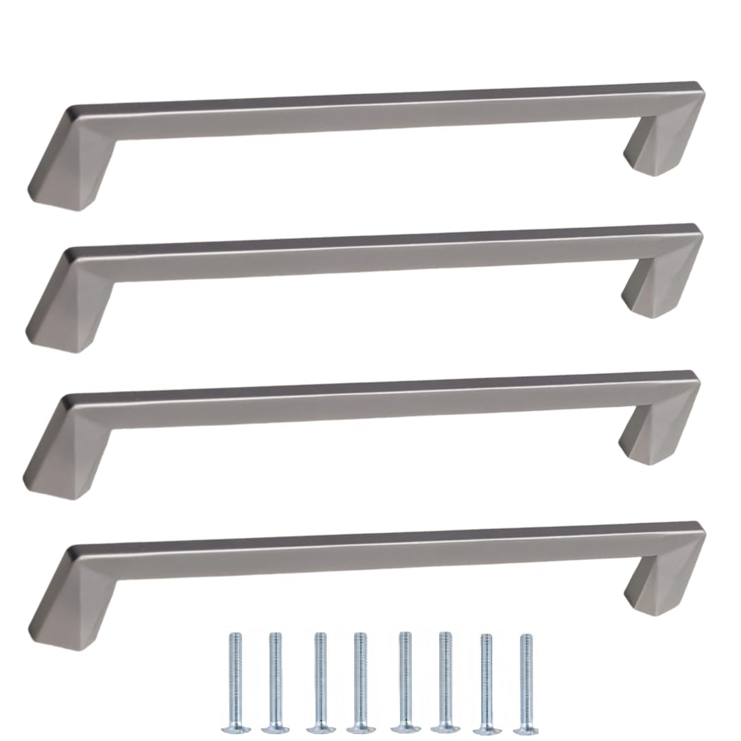 NLQCSXWEP Zinc Alloy Cabinet Bow Handle, Zinc Alloy Cabinet Handles 4 pcs Gray Multiple Sizes Single Hole(6236-192mm)