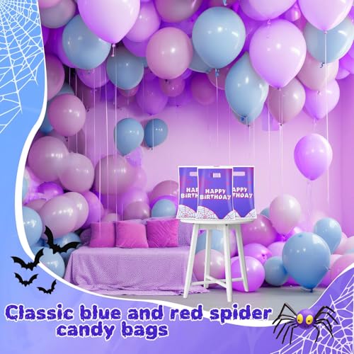 Image of 50 Pcs Birthday Party Favors Goodie Bags Cartoon Candy Gift Bags for Cartoon Theme Party Decorations Goodie Supplies Halloween Treat Bag Baby Shower Favors(Purple,Spider)