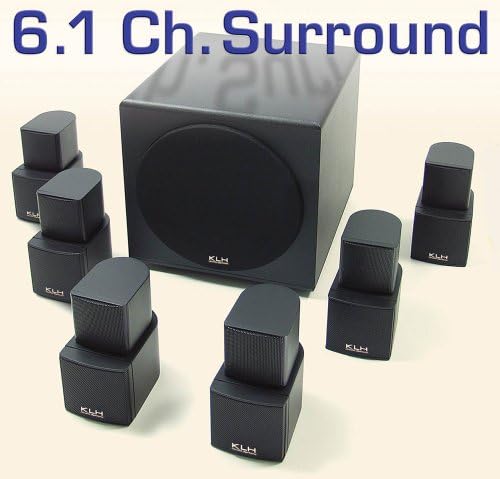 KLH HTA-6108 7-pc. Twistable Directional 650 Watt 6.1 Surround Sound Powered Home Theater Speaker System