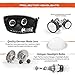 AKKON - For Dodge Ram Pickup Truck Black Bezel Dual Halo Ring LED Projector Headlights Left + Right Replacement