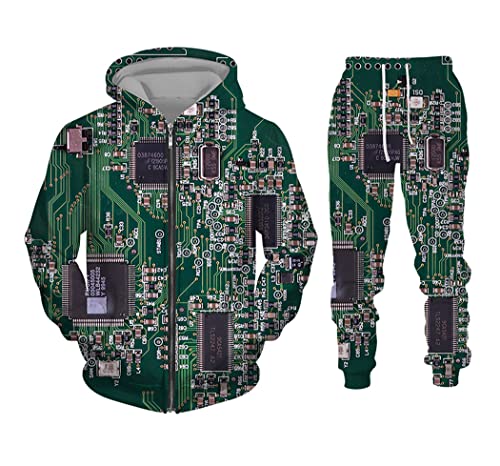 Sweat à capuche amusant avec motif puce électronique pour vos sorties décontractées Y2K